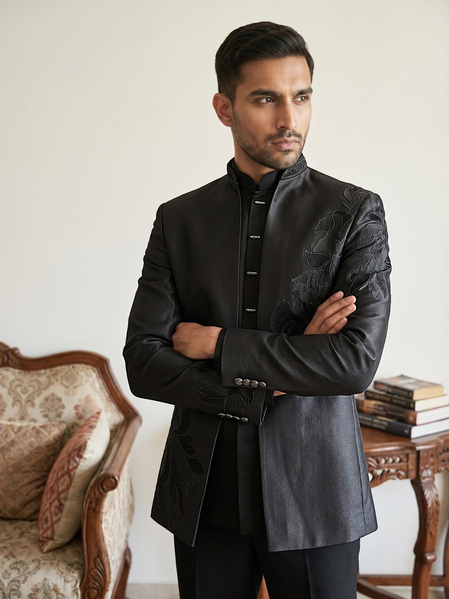 Japanese Fabric Embroidered Indo-Western Set