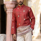 Men's Cotton Blend Printed Kurta ( 65KO 5589Red ) [FF] [H-6]