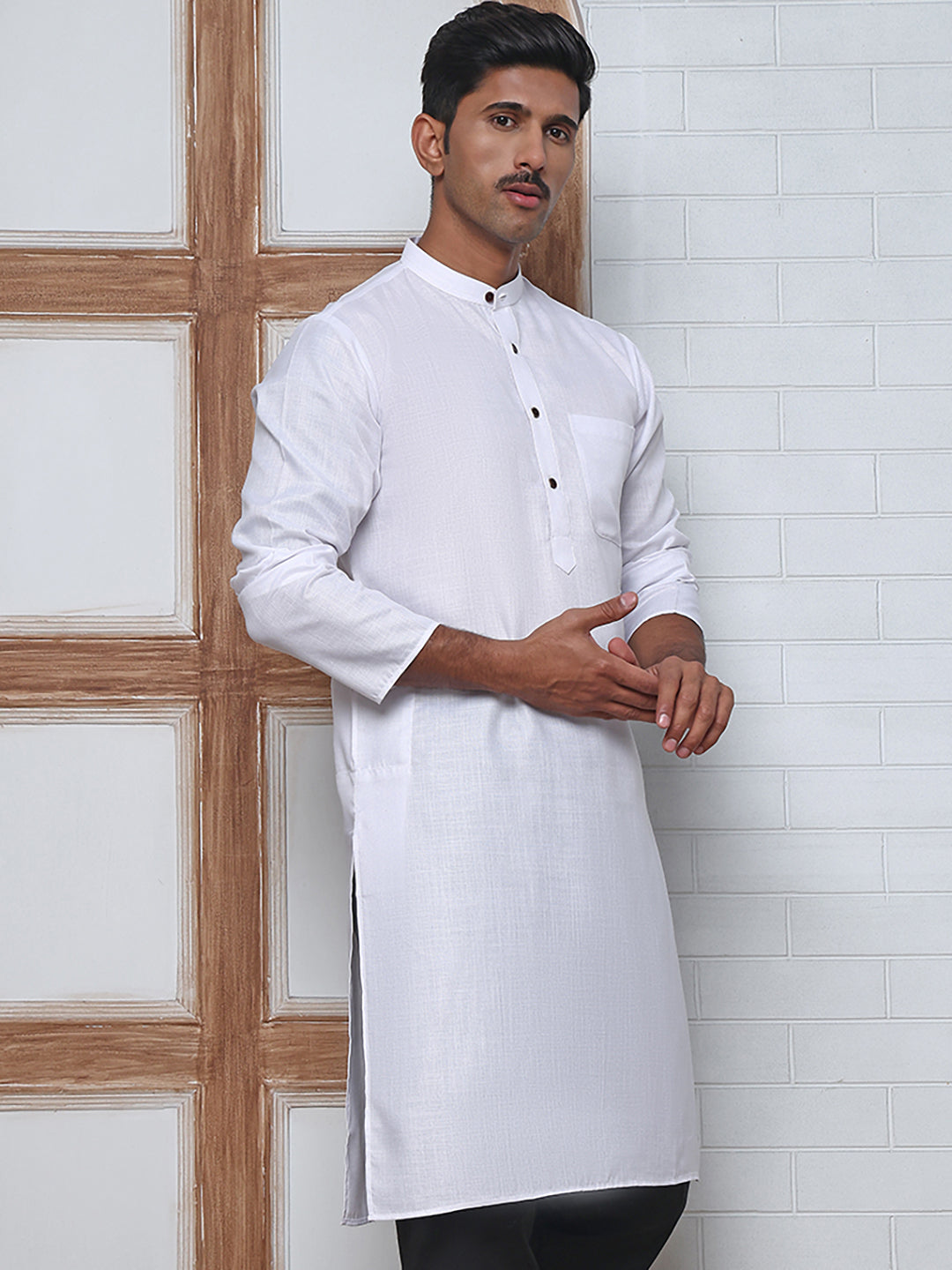 Solid Kurta for Men ( ANMKO 273White )  [RT] [H-3]