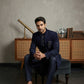 Men’s Navy Blue Embroidered Indo-Western Set ( 50JIND 130Navy S )