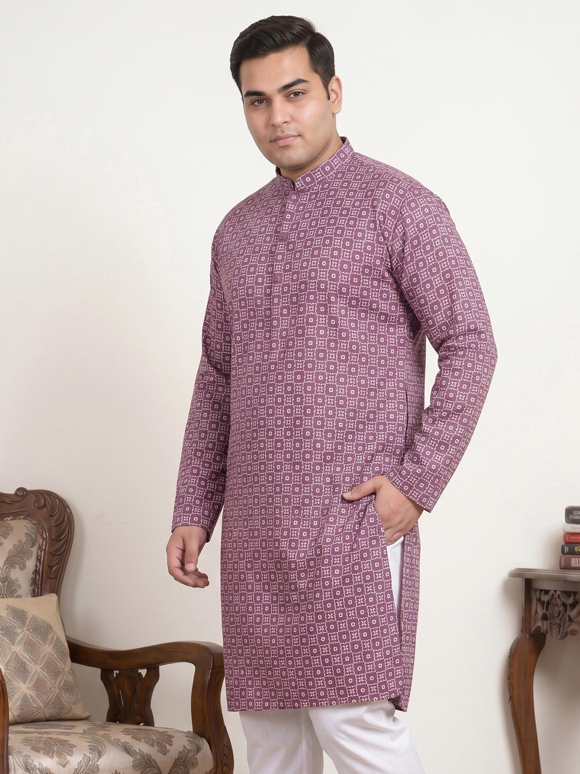 Men's Geometric Printed Kurta