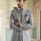Men Woven Jacquard Indo-Western Set ( 50JIND 155Grey S )