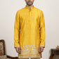 Silk Blend Embroidered Kurta for Men ( 65KO 5600Mustard ) [FF] [G-4]