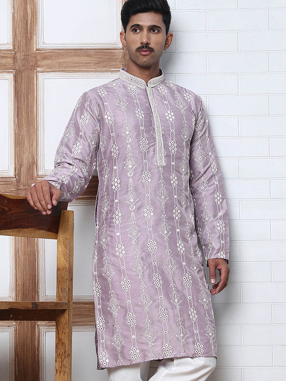 Festival Silk Blend Embroidered Kurtas ( ANMKO 276Purple )  [RT] [N-6]