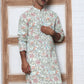 Floral Print Kurtas with Thread Work Embroidery ( ANMKO 284Pista ) [RT] [H-4]