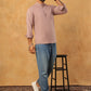 Solid Casual Short Kurta for Men ( ANMKO 304Peach )