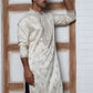 Silk Blend Ethnic Embroidered Kurtas ( ANMKO 296Off-White )