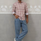 Cotton Checked Casual Shirt for Men ( RDSH 034Peach )