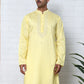 Embroidered Silk-Blend Kurtas ( ANMKO 292Yellow )