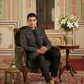 Men Black Embroidered Indo-Western Set ( 50JIND 124Black S )