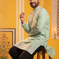 Embroidered Cotton Blend Kurta for Men ( 65KO 5639 Green )