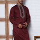 Embroidered Silk-Blend Kurtas ( ANMKO 292Maroon )