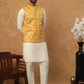 Embroidered Nehru Jacket Set with Solid Kurta Pyjama (65KPWC 592W 4150 Mustard )