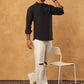 Solid Casual Short Kurta for Men ( ANMKO 304Black )