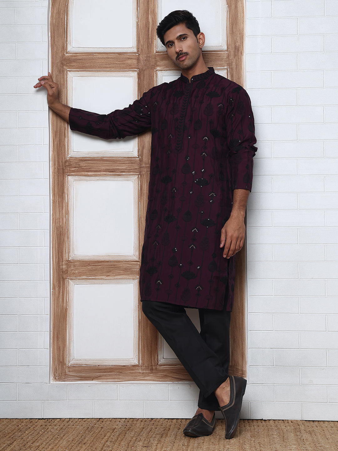 Festive Silk Blend Embroidered Kurtas ( HOPKO 011Purple )  [RT] [P-3]