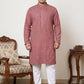 Magenta Embroidered and Sequence Kurta with Pyjama