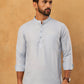 Solid Casual Short Kurta for Men ( ANMKO 304Sky )