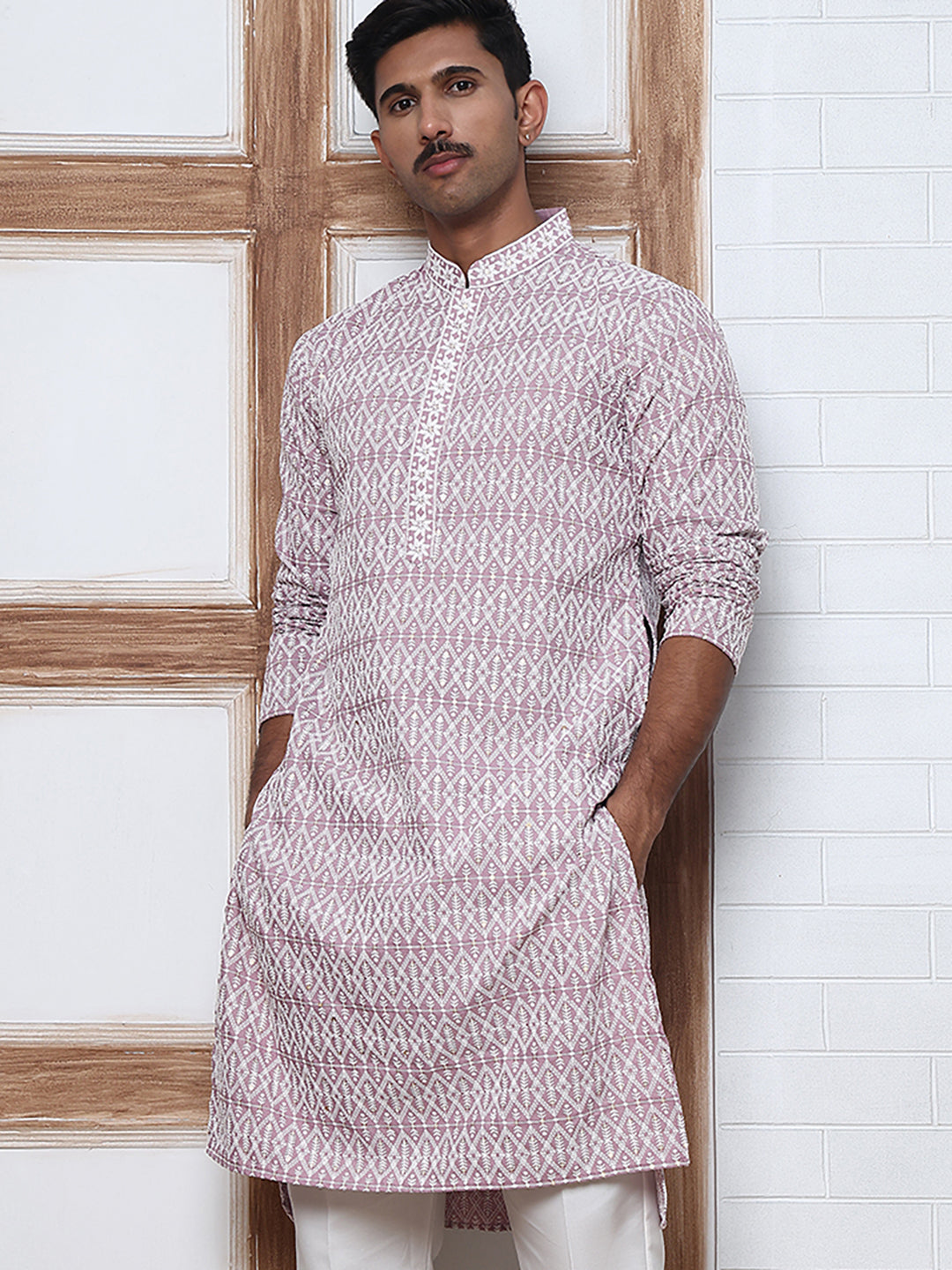 Embroidered Viscose Rayon Kurta ( ANMKO 280Purple )  [RT] [M-6]
