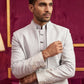 Floral Design Jacquard Silk Indo-Western Set for Men