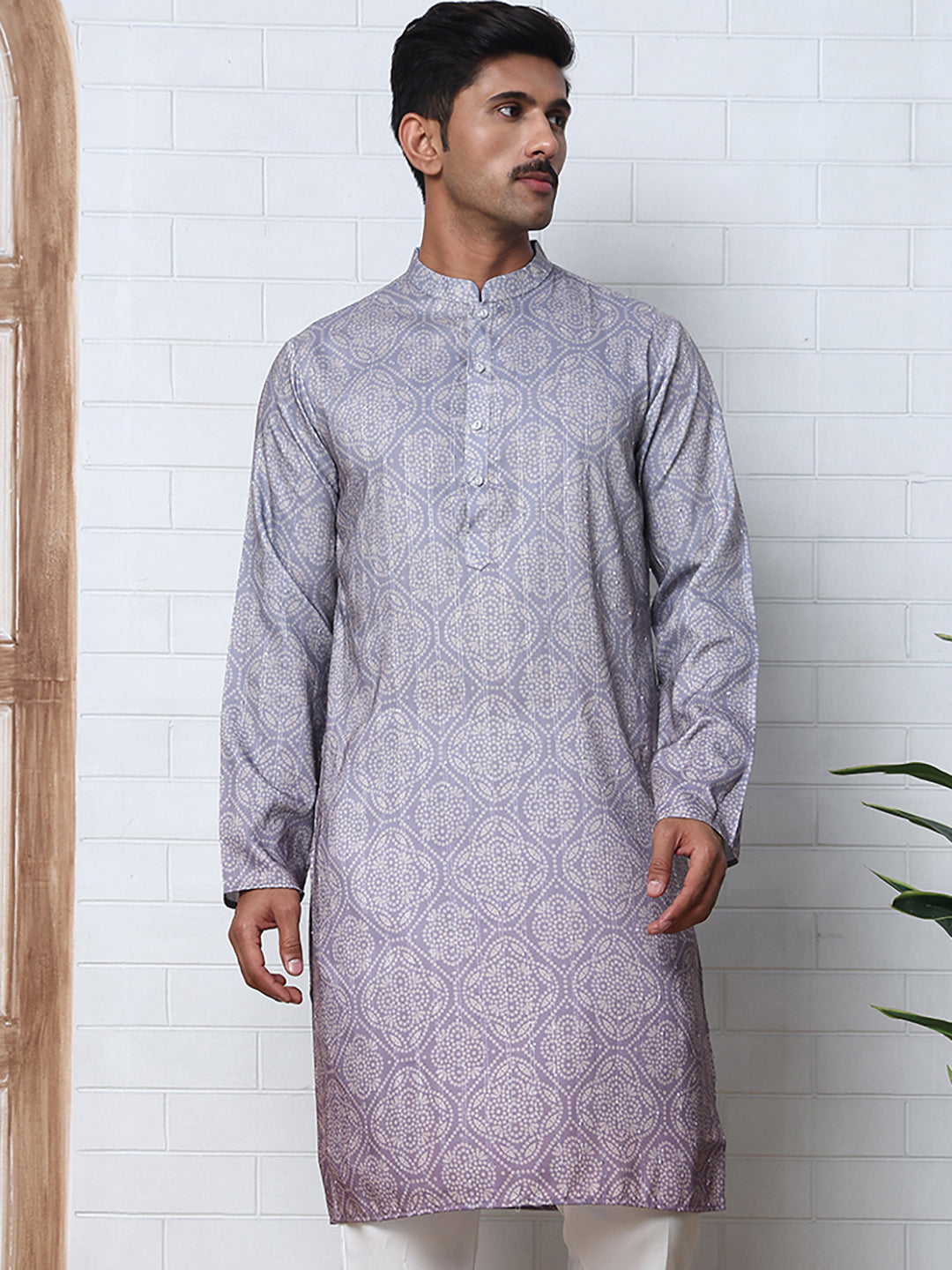 Bandhani Print Thread-Work Kurtas ( ANMKO 291Grey )  [RT] [L-5]