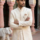 Men Woven Jacquard Indo-Western Set ( 50JIND 155Cream S )