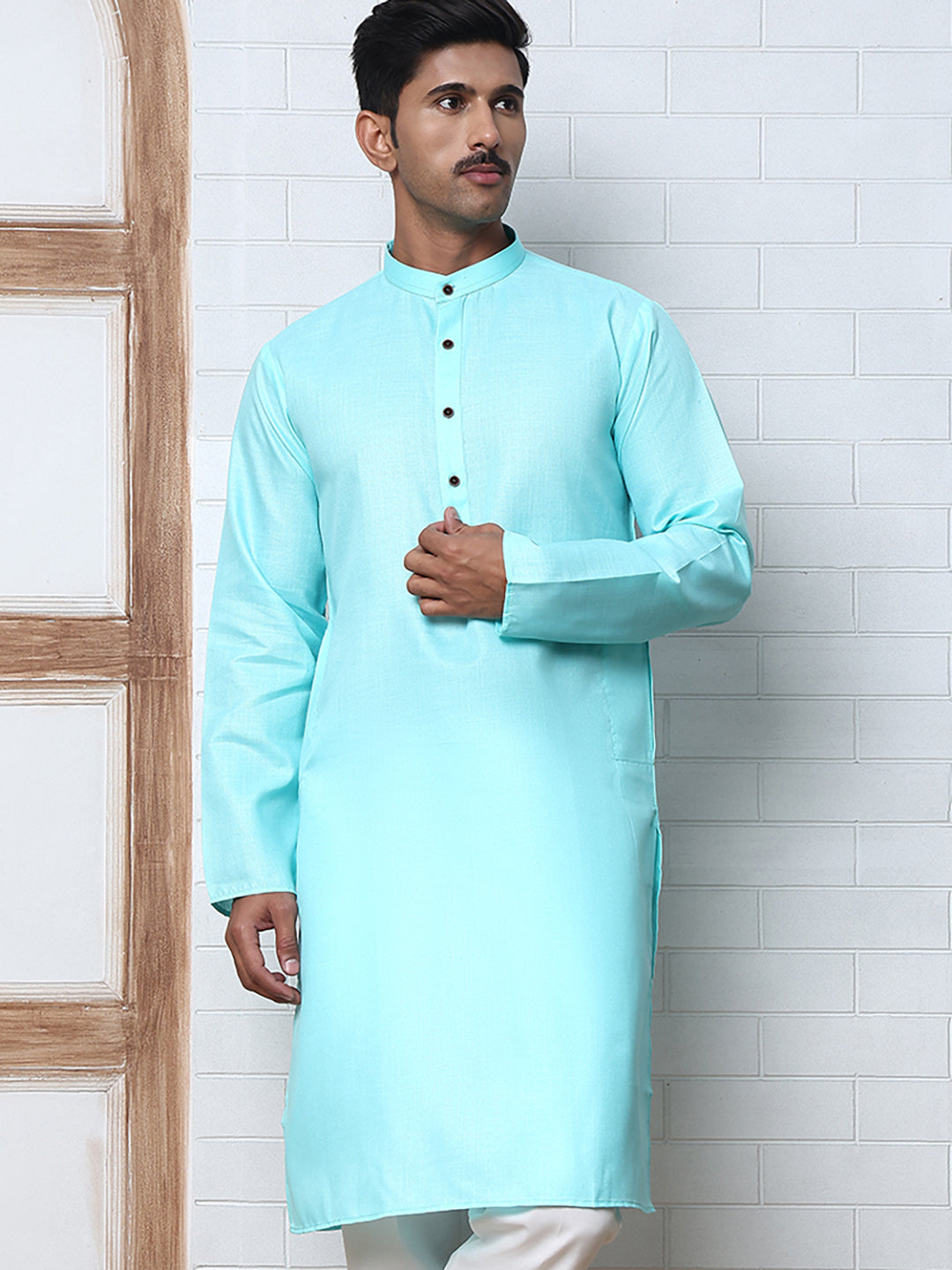 Solid Kurta for Men ( ANMKO 273Sky )  [RT] [H-3]