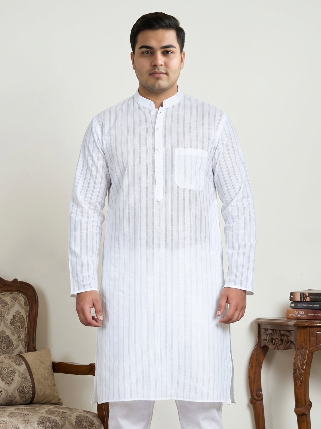 Men's Cotton Striped Kurta