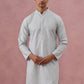 Silk Blend Embroidered Kurtas ( ANMKO 301Silver )  [RT] [L-6]