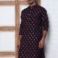 Men's Foil Printed Silk Blend Kurtas ( ANMKO 283Purple )  [RT] [L-2]