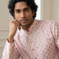 Men's Foil Print Traditional Kurta ( 65KO 5642 Pink )