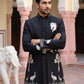 Silk Blend Horse & Crane Embroidered Indo-Western Set