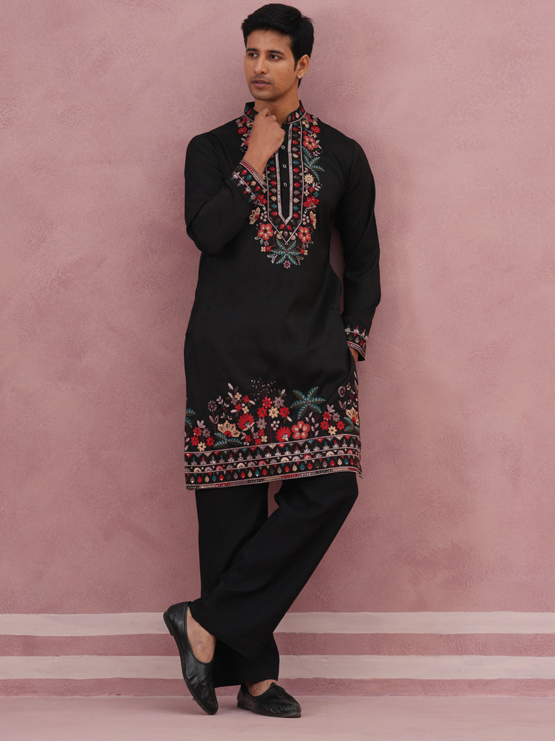 Solid Cotton Pyjama For Men (JOPJ 011 Black )