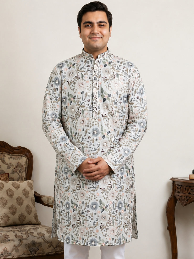 Embroidered Kurta For Men ( KO 5227White XXLxx )