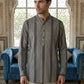 Stripe Pattern Cotton Blend Ethnic Kurta ( 65KO 5482Grey S ) [FF] [K-13]
