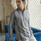 Stripe Pattern Cotton Blend Ethnic Kurta ( 65KO 5482Grey S ) [FF] [K-13]