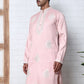 Men’s Silk Blend Ethnic Embroidered Kurta (65KO 5329 Pink ) [FF] [B-1-2]