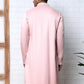 Men’s Silk Blend Ethnic Embroidered Kurta (65KO 5329 Pink ) [FF] [B-1-2]