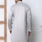 Men’s Silk Blend Ethnic Embroidered Kurta (65KO 5329 Silver ) [FF] [B-1-2]