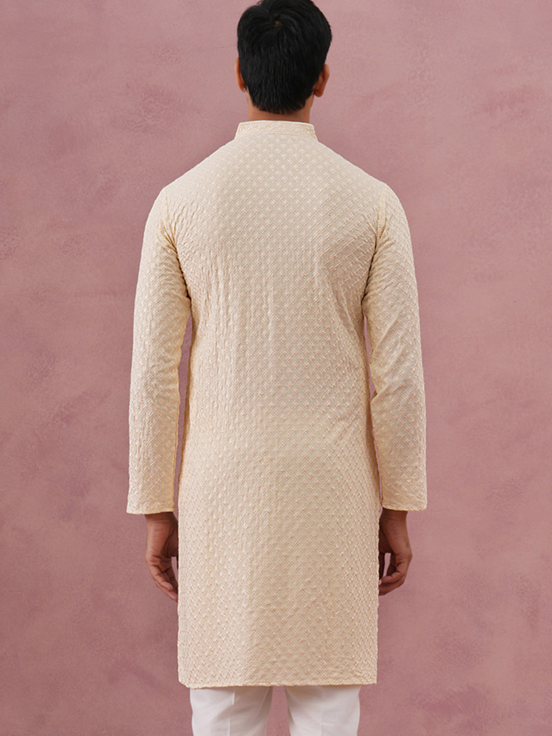 Viscose Rayon Traditional Embroidered Kurta (65KO 5330 Beige ) [FF] [1-1-9]