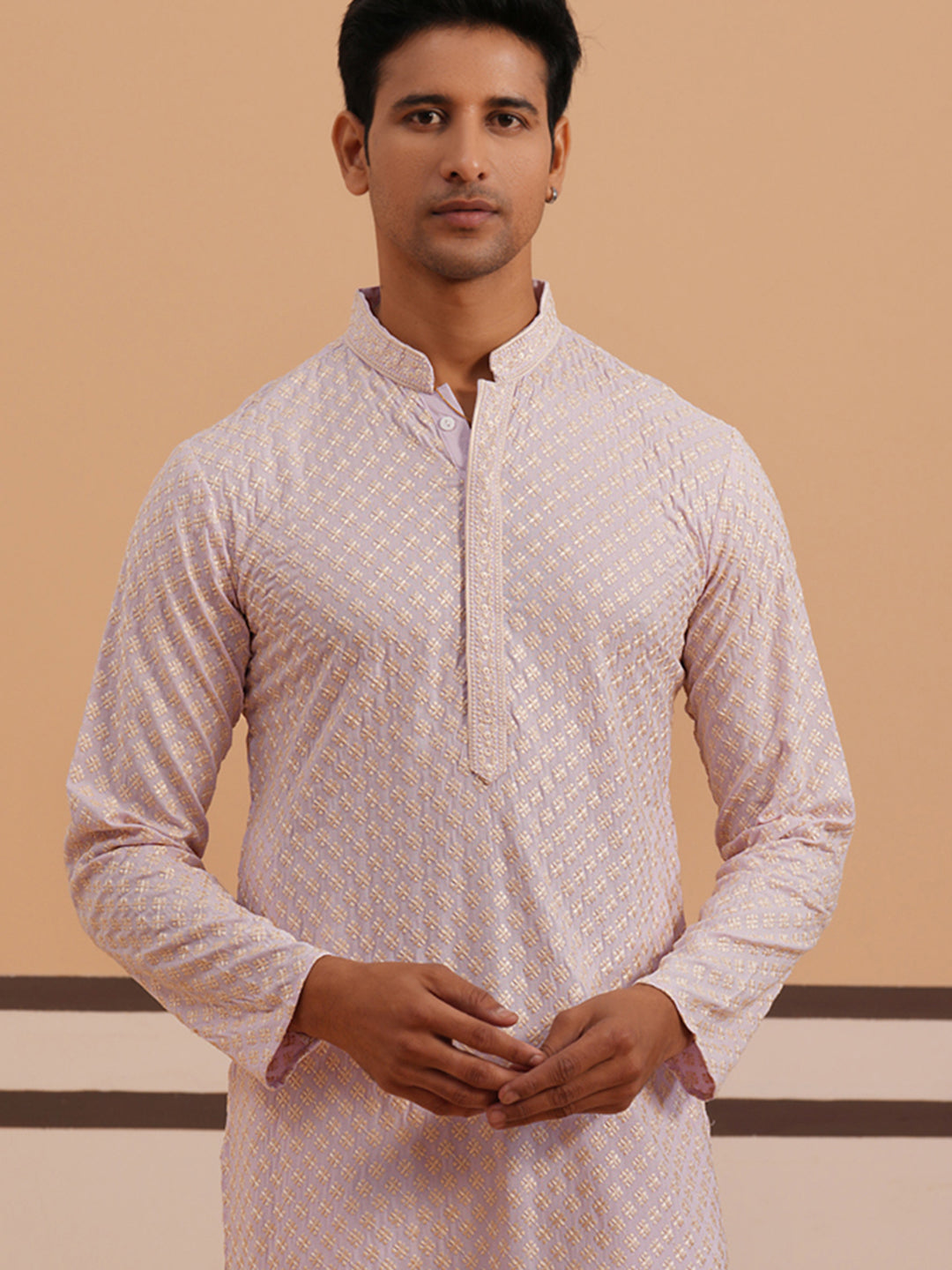 Viscose Rayon Traditional Embroidered Kurta (65KO 5330 Purple ) [FF] [1-1-9]
