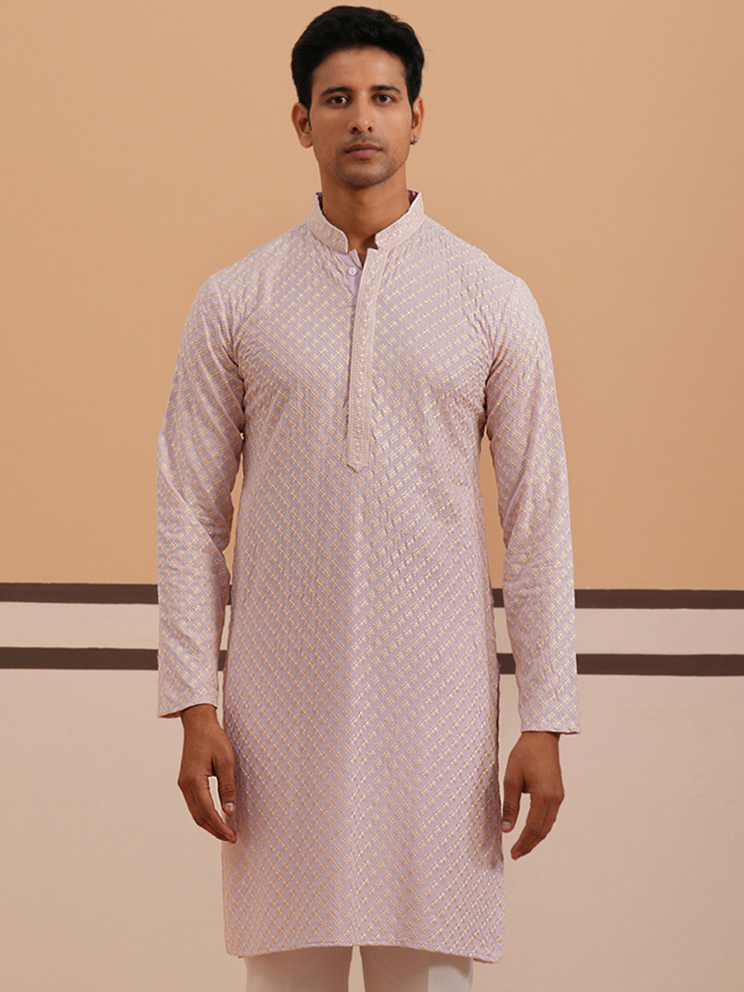 Viscose Rayon Traditional Embroidered Kurta (65KO 5330 Purple ) [FF] [1-1-9]