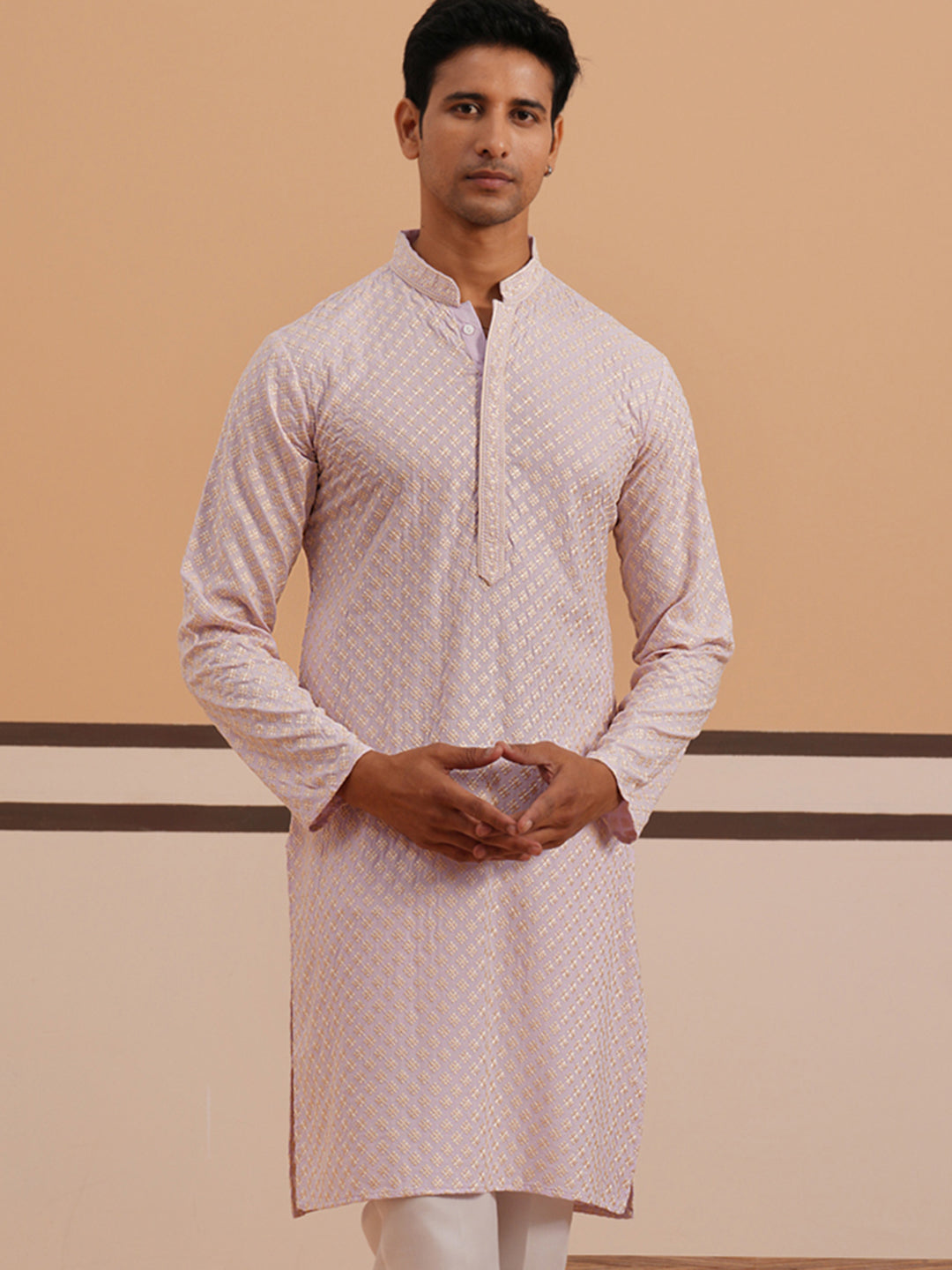 Viscose Rayon Traditional Embroidered Kurta (65KO 5330 Purple ) [FF] [1-1-9]