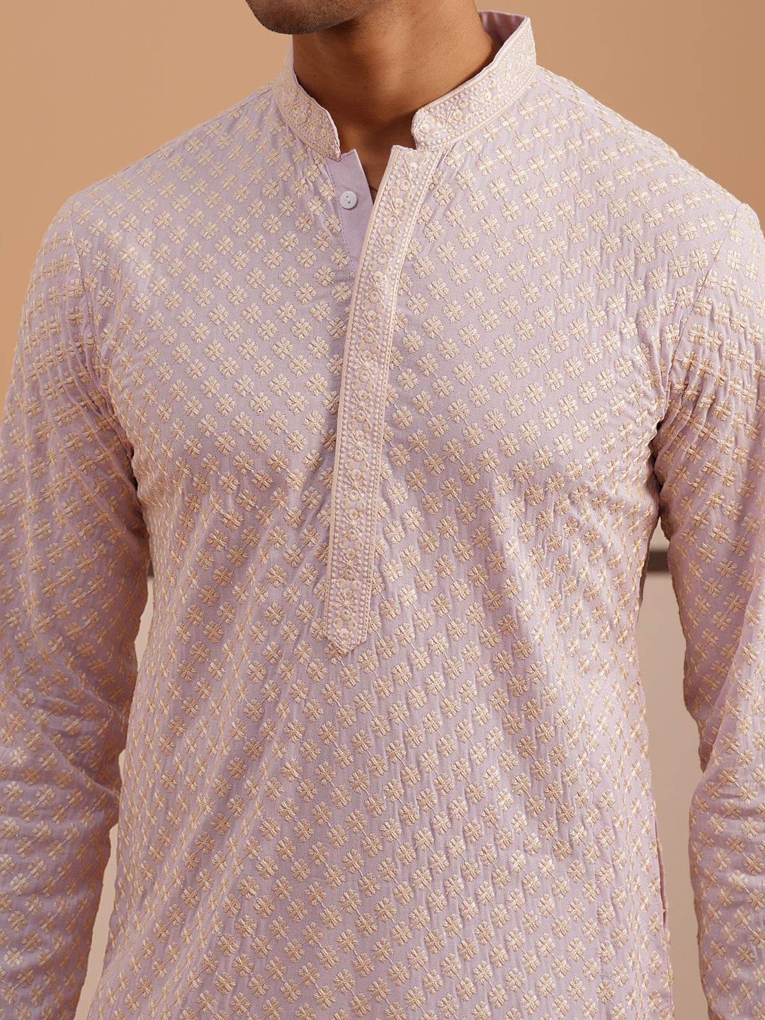 Viscose Rayon Traditional Embroidered Kurta (65KO 5330 Purple ) [FF] [1-1-9]