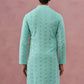 Sequin-Embellished Rayon Embroidered Kurta (65KO 5331 Green ) [FF] [O-6]