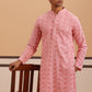Sequin-Embellished Rayon Embroidered Kurta ( 65KO 5331 Peach ) [FF] [O-6]