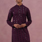 Sequin-Embellished Rayon Embroidered Kurta (65KO 5331 Purple ) [FF] [O-6]