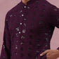 Sequin-Embellished Rayon Embroidered Kurta (65KO 5331 Purple ) [FF] [O-6]