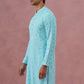 Sequin-Embellished Rayon Embroidered Kurta ( 65KO 5331 Sky ) [FF] [O-6]