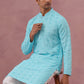 Sequin-Embellished Rayon Embroidered Kurta ( 65KO 5331 Sky ) [FF] [O-6]
