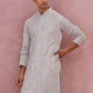 Men’s Rayon Sequin Embroidered Kurta (65KO 5332 Grey ) [FF] [E-8-7]